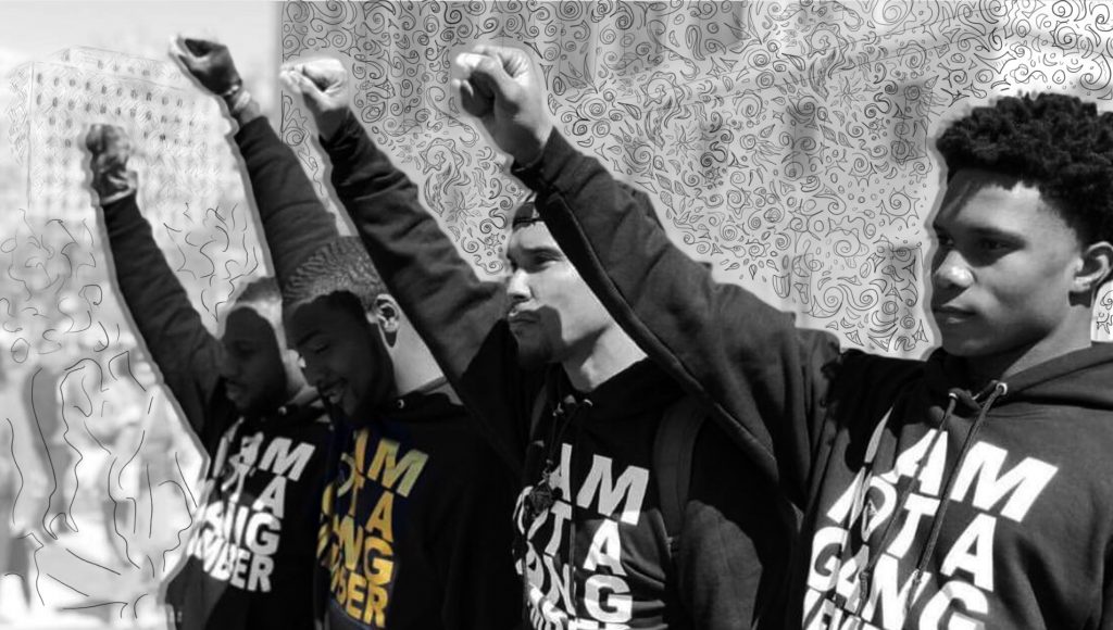 Based in Jacksonville, Florida, the EVAC movement spoke out about issues of police brutality, gang labeling, and systemic racism. (Photo illustration by Michele Abercrombie/News21, photo courtesy of Amy Donofrio)